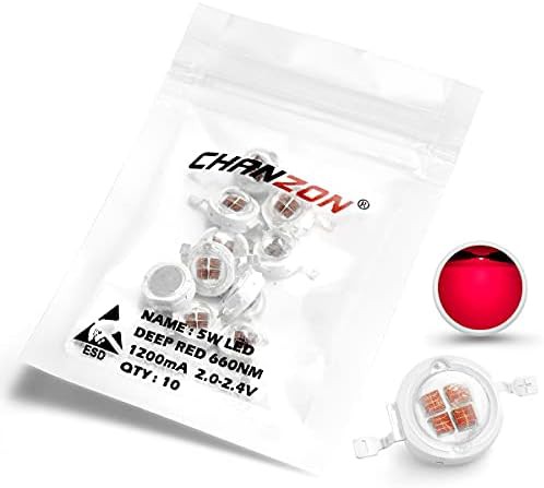 Deep red five watt led chips