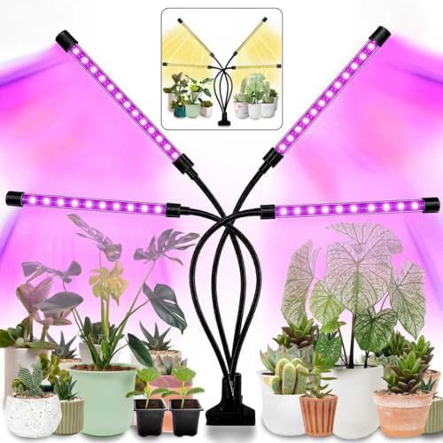 Four head adjustable gooseneck plant light