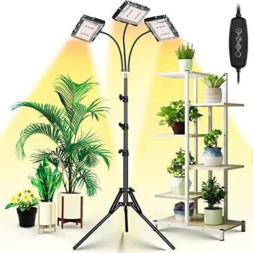 Tri head LED grow light with stand