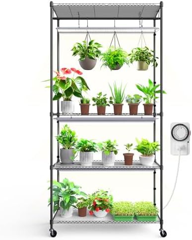 CX3 4 tier plant stand with grow light