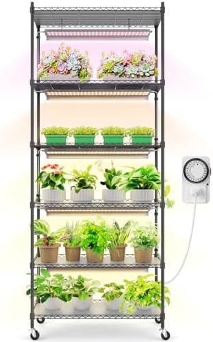 Barrina CX2 6 tier plant stand with lights