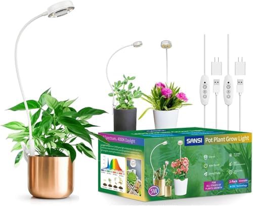 White clip on four level plant lamp