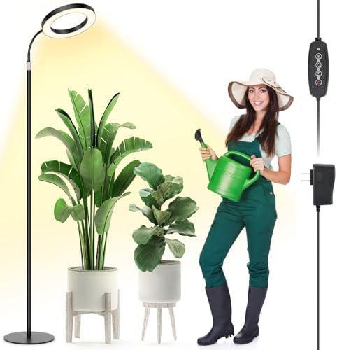 Adjustable tripod stand light for tall plants