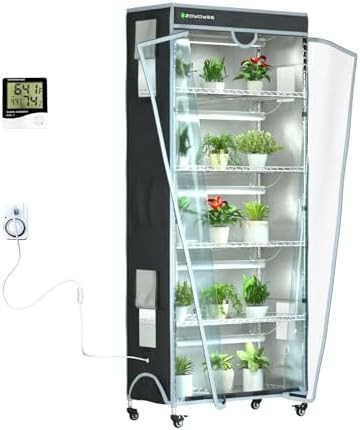 Tall indoor greenhouse with waterproof cover