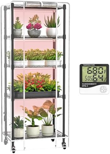72W 5 tier indoor greenhouse with lights