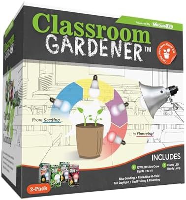 Two pack clamp on classroom grow lights