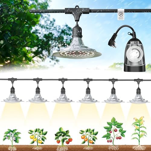 Waterproof string grow lights for greenhouses