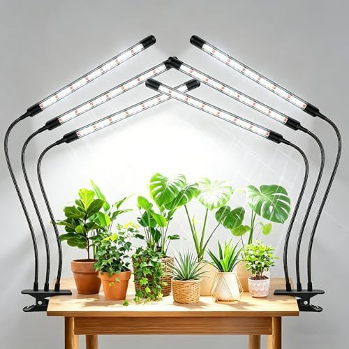 Tri head clip grow light with timer