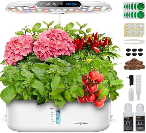 Twelve pod garden with LCD display