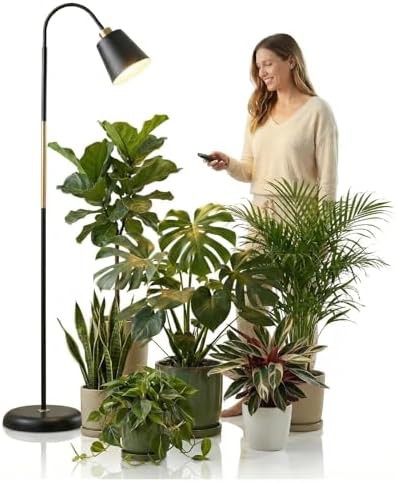 Adjustable gooseneck floor lamp with remote