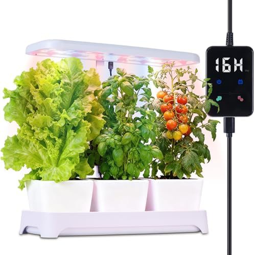 White adjustable herb planter without pots
