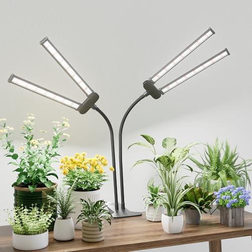 Dual head clip-on desk lamp for plants