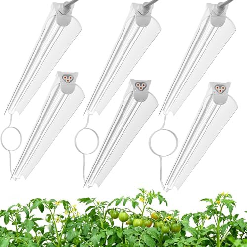 Six piece LED grow light strips with timer