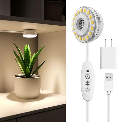 Small white grow light with timer and dimming