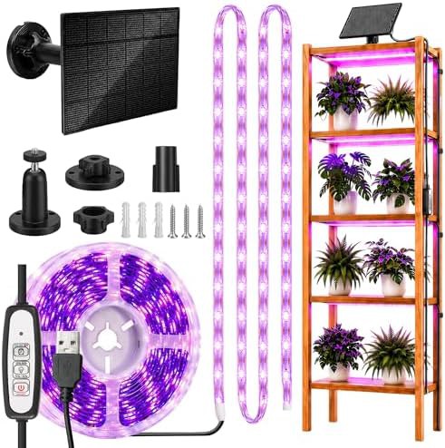 Solar grow light strip for greenhouses