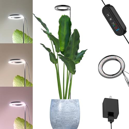 Potted plant LED grow light with stand