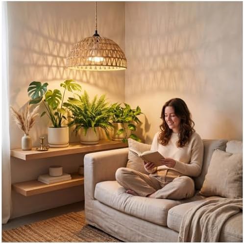 Boho style hanging full spectrum light