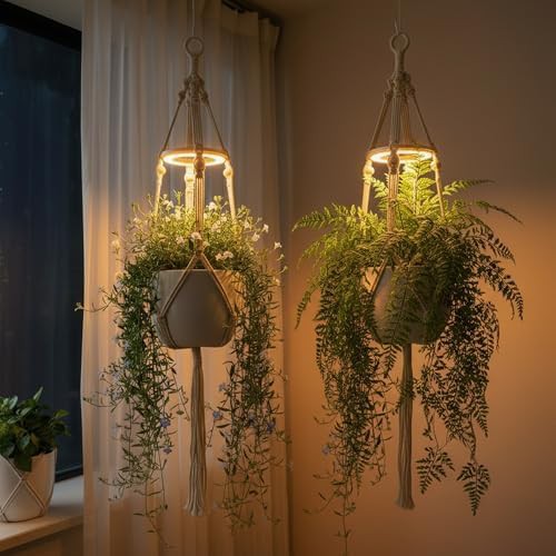 Hanging pendant grow lights with timer 2 pack