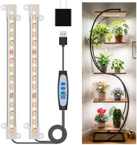 Eight inch 56 LEDs white plant strip with stand