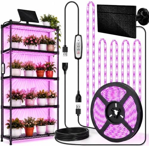 Solar powered full spectrum light strip